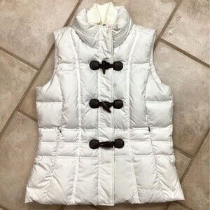 Eddie Bauer Premium Goose Down Puffer Vest - Women's Sz Small - White - Lined